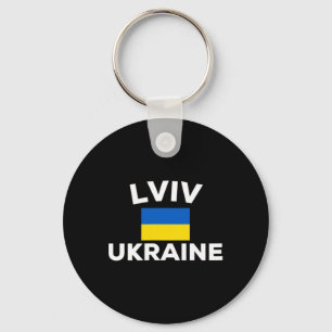 Porte-clés Lviv Ukraine Drapeau Ukrainien Pays Ville Touristi