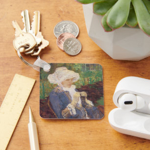 Porte-clés Lydia faisant du crochet dans le jardin à Marly, M