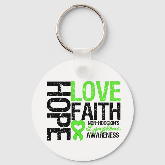 Porte-clés Lymphome de non-Hodgkin Hope Love Faith (Recto)