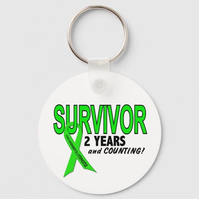 Porte-clés Lymphome non hodgkins Survivant de 2 ans (Recto)