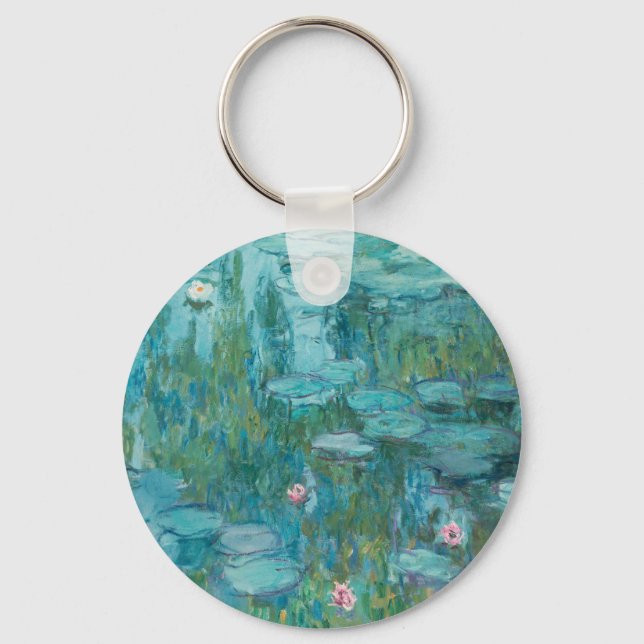 Porte-clés Lys à eau, Peinture à l'huile d'art, Claude Monet (Recto)