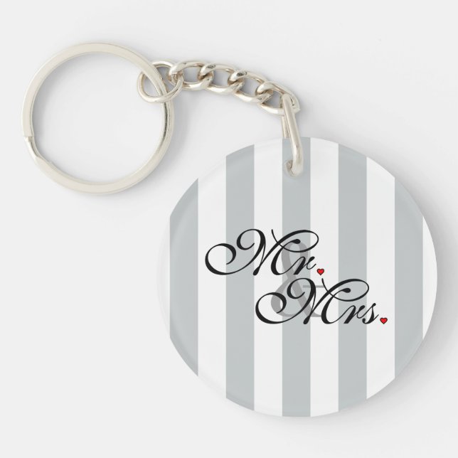 Porte-clés M. et Mme Cliquer pour Customiser les bandes de co (Devant)
