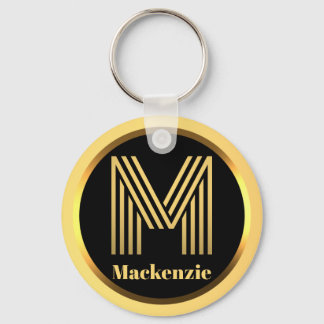 Porte-clés M Gold Monogrammed Letter Personalised Keychain