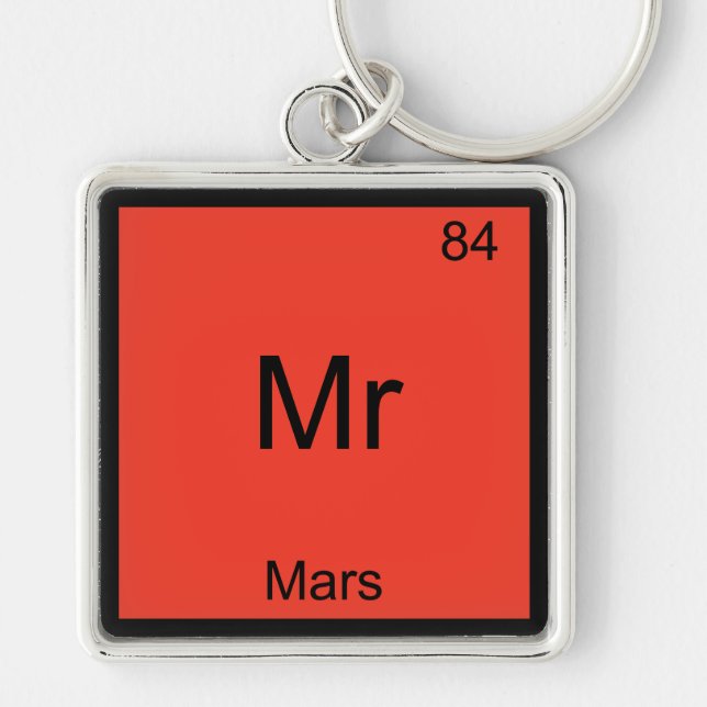 Porte-clés M. - Mars Funny Chimie Élément Symbole Tee (Devant)
