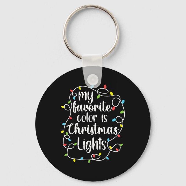 Porte-clés Ma couleur préférée est les lumières de Noël  (Recto)