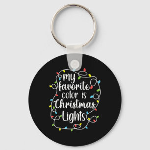 Porte-clés Ma couleur préférée est les lumières de Noël