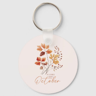 Porte-clés Ma Couleur Préférée Est Octobre - Feuilles D'Autom