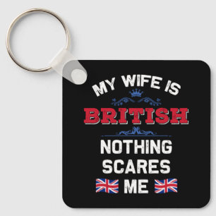 Porte-clés Ma femme est britannique monarchie Royaume-Uni rac