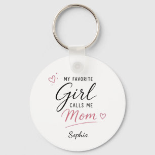Porte-clés Ma Fille Préférée M'appelle Maman Personnalisé