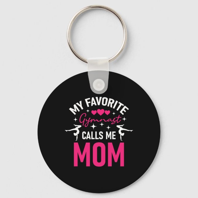 Porte-clés Ma gymnaste préférée m'appelle maman - Cheer Gymna (Recto)