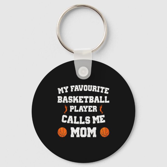Porte-clés Ma joueuse de basket-ball préférée m'appelle maman (Recto)