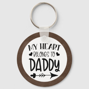Porte-clés Ma photo personnalisée "Mon cœur appartient à Papa