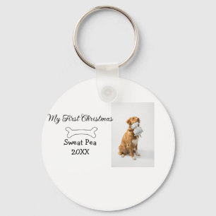 Porte-clés Ma première photo d'animal de Noël nom année os