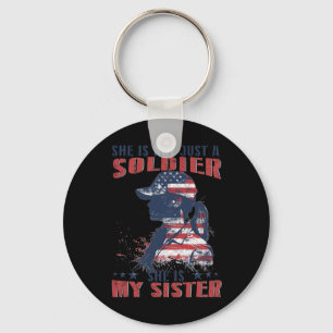 Porte-clés Ma Soeur Est Un Soldat 4 juillet Patrie Militaire