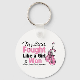 Porte-clés Ma soeur s'est battue comme une fille - Cancer du 