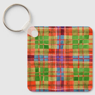 Porte-clés MAC RAE TARTAN Carré métallique Porte - clé
