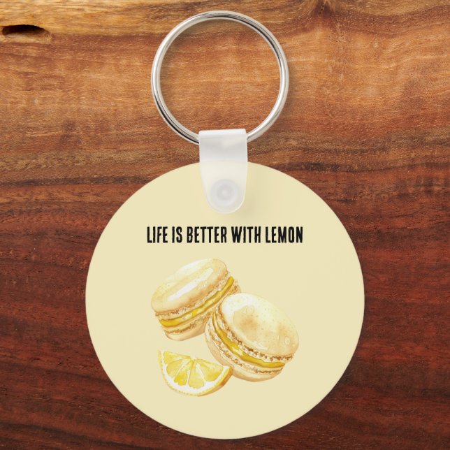 Porte-clés Macarons Jaune Citron (Recto)