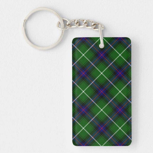 Porte-clés MacDonald tartan bleu vert plaid (Devant)