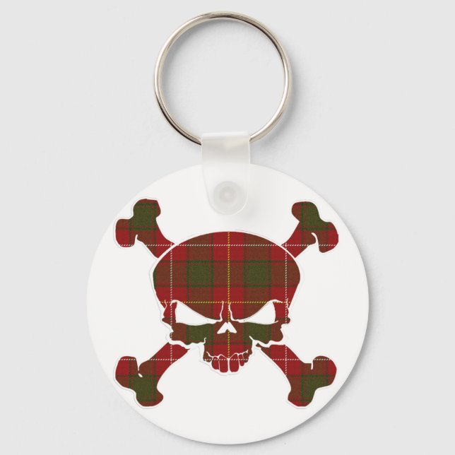 Porte-clés MacFie Tartan crâne sans bannière (Recto)
