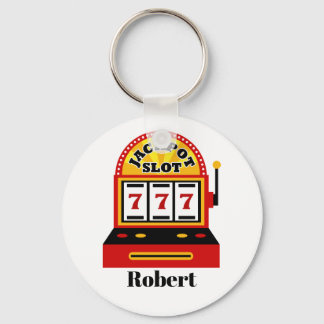 Porte-clés Machine à sous de casino mignonne ajouter nom