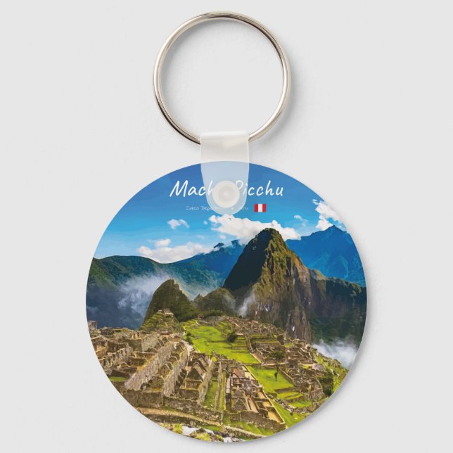 Porte-clés Machu Picchu, Pérou - Ruines de la citadelle inca (Recto)