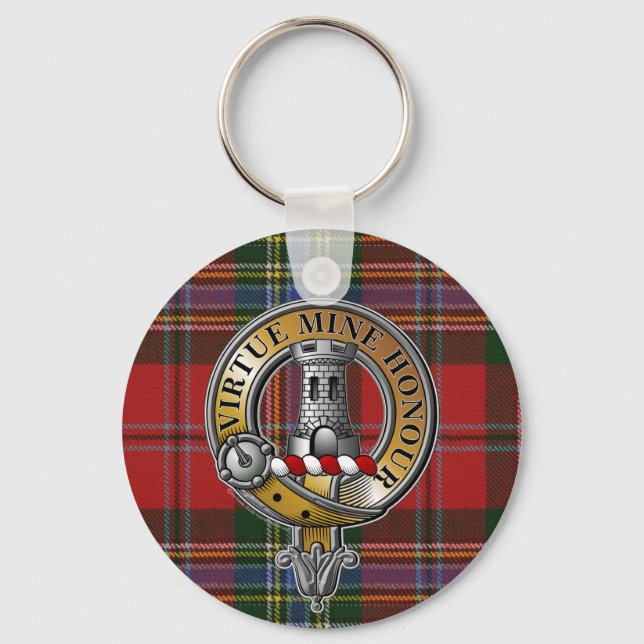 Porte-clés MacLean Tartan & Badge (Recto)