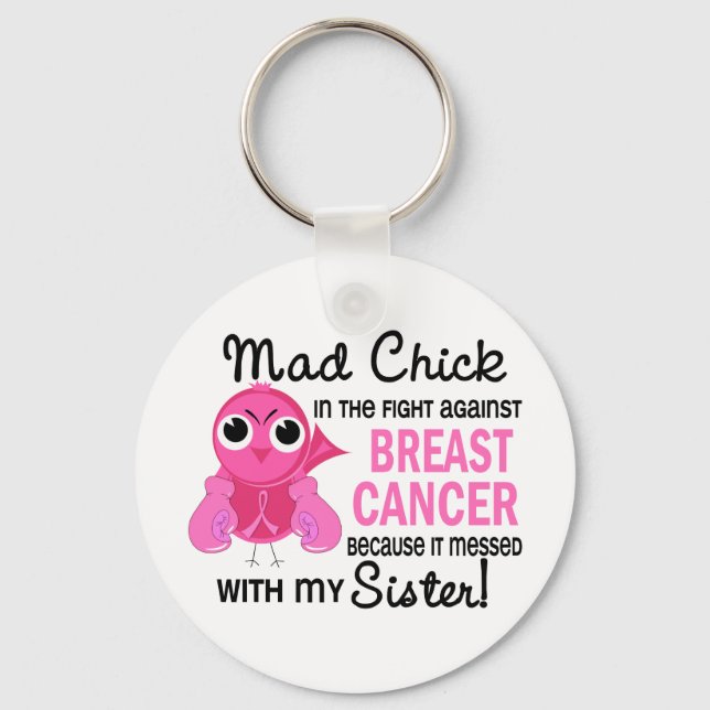 Porte-clés Mad Chick 2 Soeur Cancer du Sein (Recto)