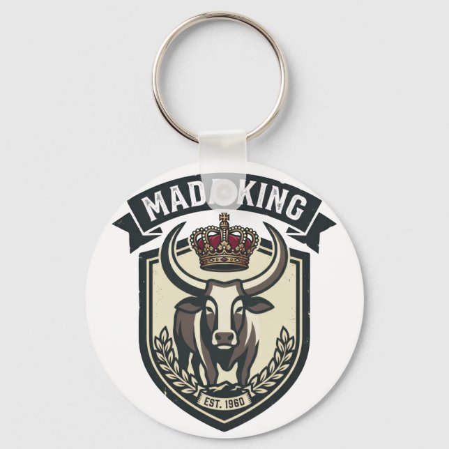 Porte-clés MADA KING | Malagasy Zebu Madagascar (Recto)
