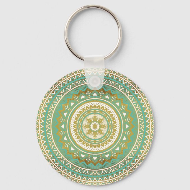 Porte-clés Madala bleu et or (Recto)