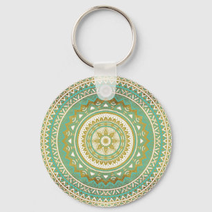 Porte-clés Madala de bleu et d'or