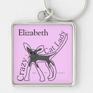 Porte-clés Madame folle Funny Cat Personalized Design de chat