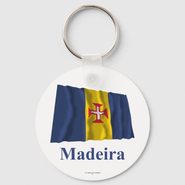 Porte-clés Madeira agitant drapeau avec nom (Recto)
