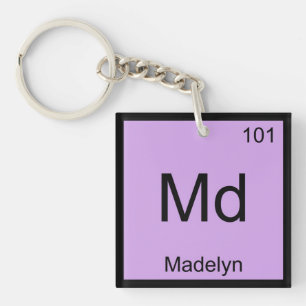 Porte-clés Madelyn Nom Chimie Élément Tableau périodique