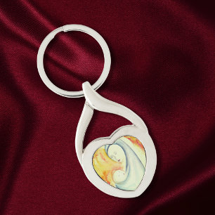 Porte-clés Madone et Enfant Inspiration Religieuse