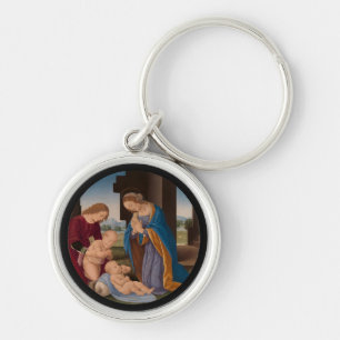 Porte-clés Madonna adorant l'enfant avec le saint infantile