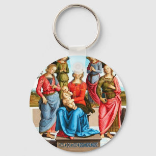 Porte-clés Madonna avec le porte - clé de saints et d'anges