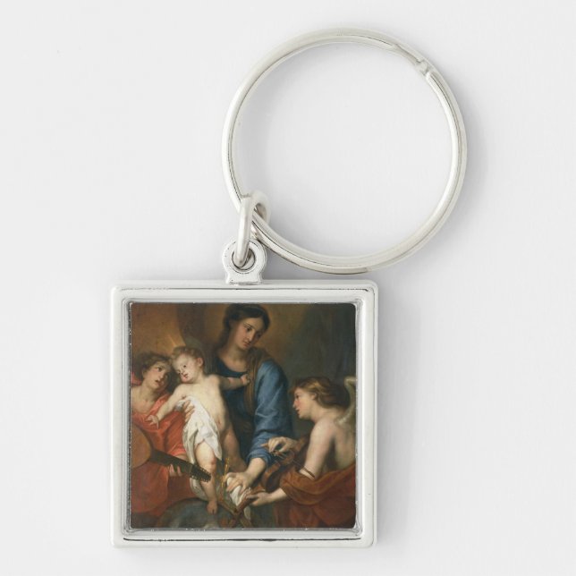 Porte-clés Madonna et enfant avec des anges (Devant)
