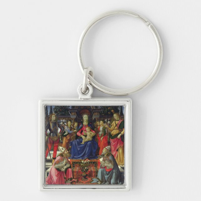 Porte-clés Madonna et enfant avec des solides solubles. (Devant)