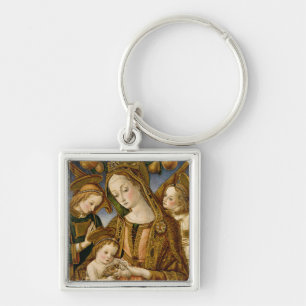 Porte-clés Madonna et enfant avec deux anges