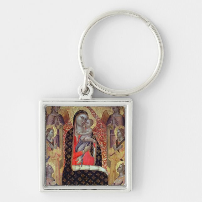 Porte-clés Madonna et enfant couronnés avec six anges (Devant)