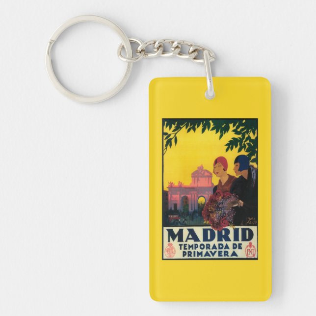 Porte-clés Madrid en affiche promotionnelle de voyage de (Devant)