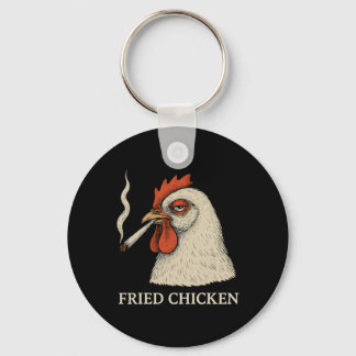 Porte-clés Magasin de fumage de poulet frit drôle de amateur