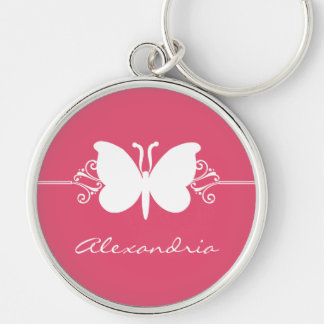Porte-clés Magenta Butterfly Swirls Premium Porte - clé