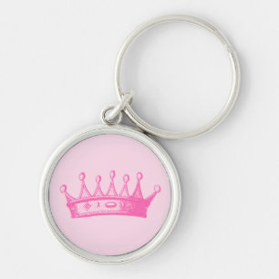 Porte-clés Magenta Princess Crown sur Arrière - plan rose