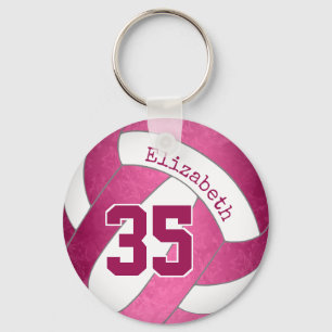 Porte-clés magenta rose personnalisées girly volleyball