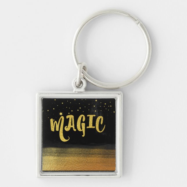 Porte-clés *~* MAGIC Gold & Black Chic Magic Good Vibes (Devant)