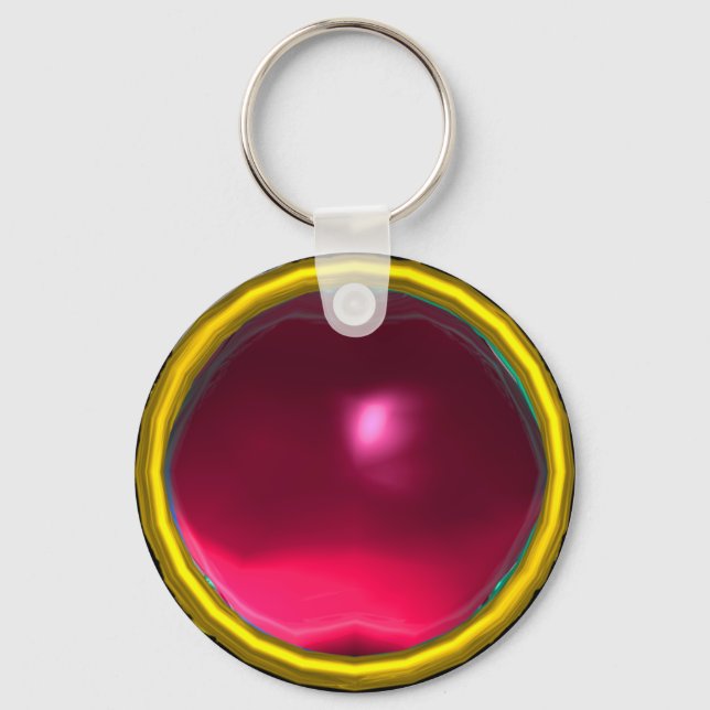 PORTE-CLÉS MAGIC PINK FUCHSIA RUBY GEMSTONE (Recto)