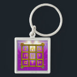Porte-clés MAGIC SQUARE 33 , Pink Violet Purple<br><div class="desc">The numbers are placed so that the sum of each line (horizontal sense ), each column (vertical sense ) , and each diagonal of the “ Magic Square “ the result is always 33. Idea and calculation by Alessandro Lumini , design and modeling by Bulgan Lumini. Part from series Hyper...</div>