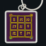 Porte-clés MAGIC SQUARE 33 , Purple<br><div class="desc">The numbers are placed so that the sum of each line (horizontal sense ), each column (vertical sense ) , and each diagonal of the “ Magic Square “ the result is always 33. Idea and calculation by Alessandro Lumini , design and modeling by Bulgan Lumini. Part from series Hyper...</div>