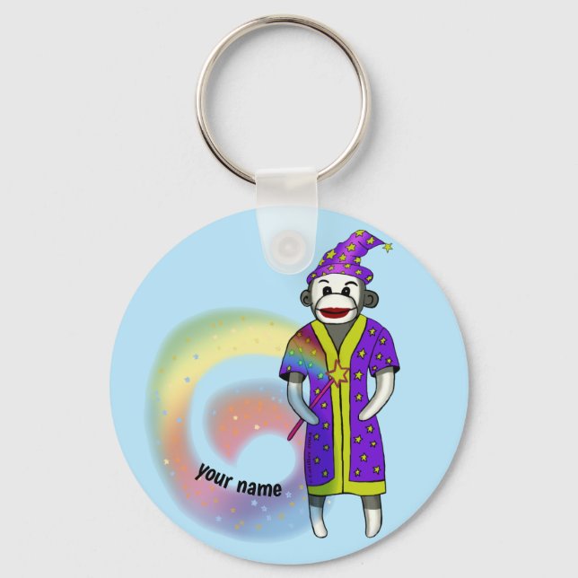 Porte-clés Magicien Singe Chaussette  (Recto)